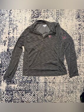 Avia Men's Dark Gray Quarter-Zip Pullover with Pink Logo
